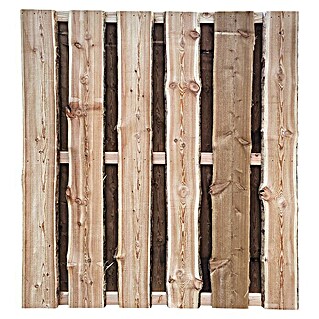 Sichtschutzzaun Rustikal (B x H: 180 x 180 cm, Hellbraun, Holz)
