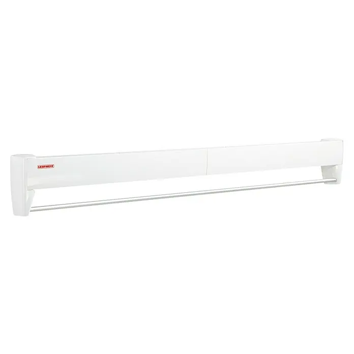 Leifheit Wandwäschetrockner Telegant 81 Protect Plus - Länge Wäscheleine: 8,1 m, 103 cm, Farbe: Weiß - Leifheit Wandtrockner Telegant 70, ein praktischer, weißer Wäschetrockner zur Wandmontage mit einer ausziehbaren Trockenstange aus Metall.