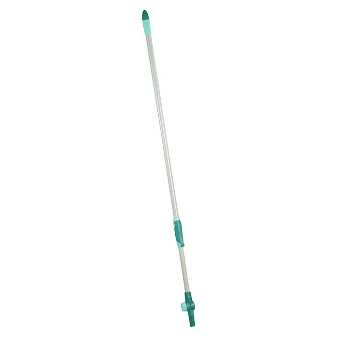Leifheit Teleskopstiel mit Gelenk - 110 cm - 190 cm - Bild einer Fensterwischer-Stange mit einem hellblau-grünen Griff. Ideal für streifenfreie, saubere Fenster ohne großen Aufwand.