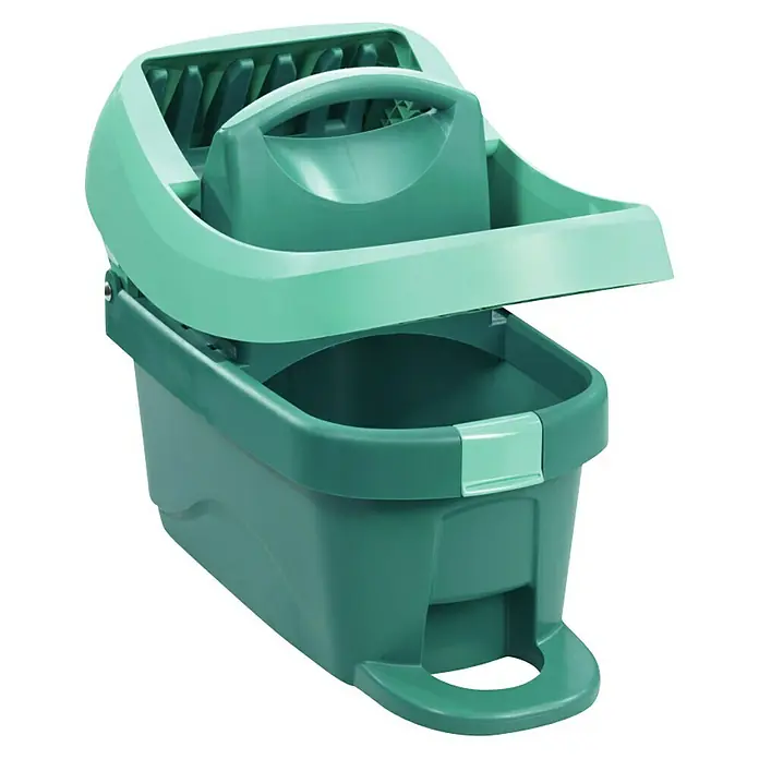 Leifheit Auswringpresse Profi XL Mobile - 8 l, Kunststoff - Grüner Wischmopp-Eimer mit Auswringer. Ideal für die Reinigung von Böden im Haushalt und Gewerbe.