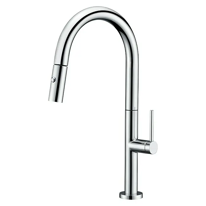 Imex Grifo de cocina extraíble Samoa - Cromo - Elegante grifo de cocina cromado con caño alto y un práctico rociador extraíble para un uso flexible.