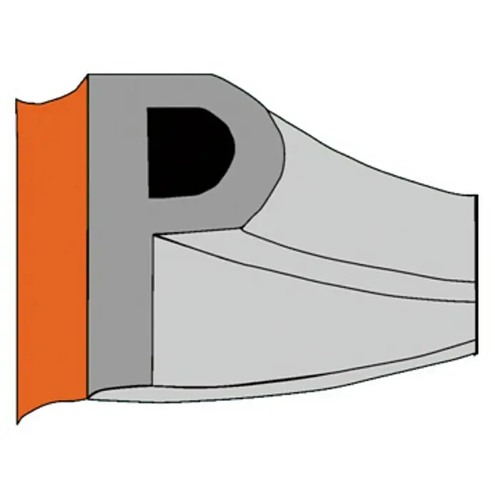 Burlete para ventanas Formato P - Blanco, Largo: 6 m, Desajustes de 1 - 3,5 mm - Sello gris en forma de P con agujero negro y parte posterior naranja, diseñado para aplicaciones que necesitan un cierre hermético.
