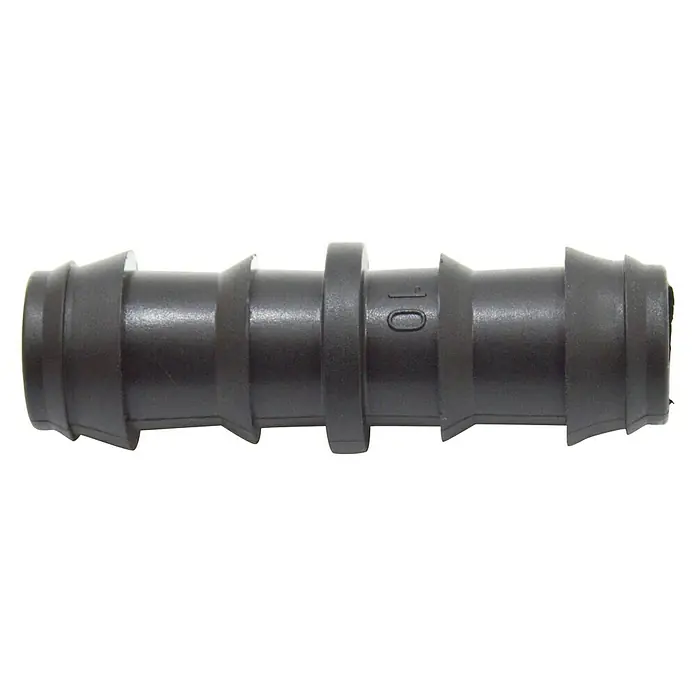 Conector para tubo de goteo - 16 mm, 10 ud. - Conector negro de 10 mm para sistemas de riego, ideal para conectar mangueras y tubos. Duradero y resistente.
