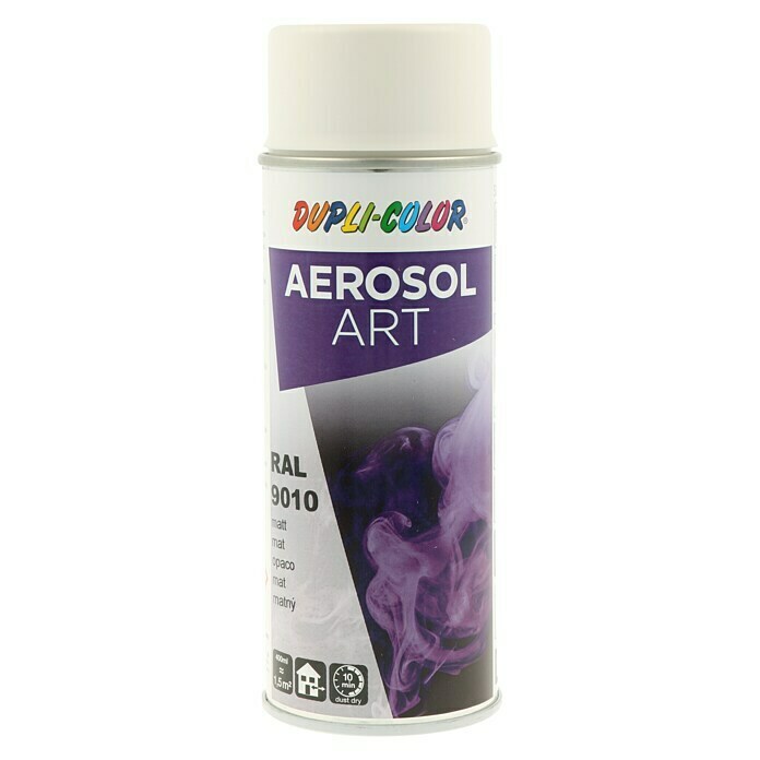 Dupli-Color Aerosol Art Sprayverf RAL 9010 (Mat, 400 ml, Zuiver wit)