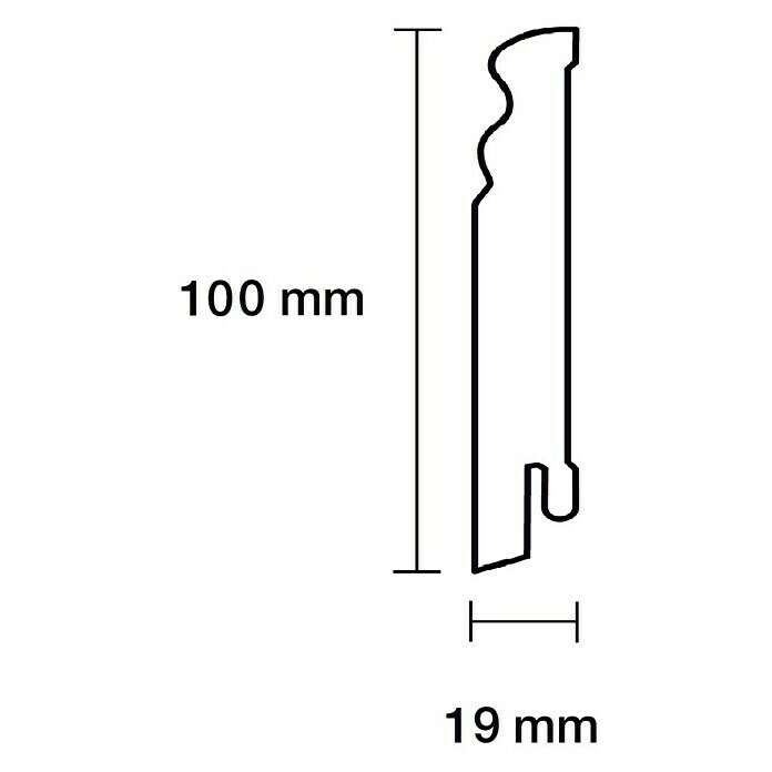 Sockelleiste (240 x 1,9 x 10 cm, MDF, Profiliert) | BAUHAUS