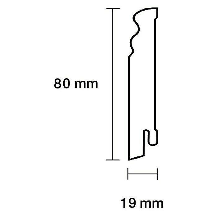 Sockelleiste (240 x 1,9 x 8 cm, MDF, Profiliert) | BAUHAUS