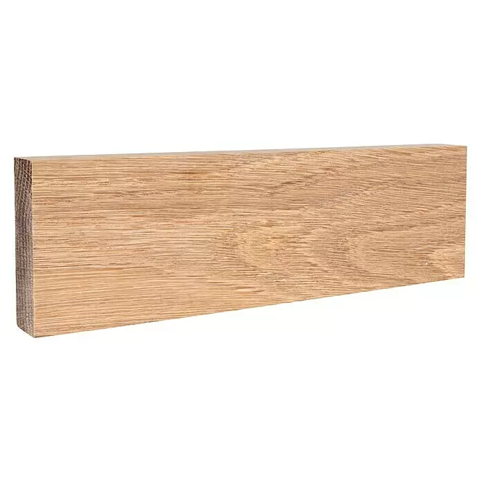 Rechteckleiste - 242 x 2 x 6 cm, Eiche - Hellbraunes Eichenholzbrett mit natürlicher Maserung.