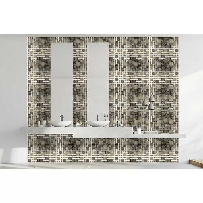 Mosaikfliese Crystal Mix XCM MC679 - 30 x 30 cm, Beige/Braun, Glänzend - Stimmungsaufnahme