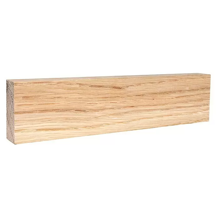 Rechteckleiste - 242 x 2 x 4,7 cm, Eiche - Rechteckiges hellbraunes Holzbrett mit sichtbarer Maserung.