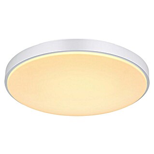 Globo Okrugla stropna LED svjetiljka Sonny (Ø x V: 41 x 6 cm, 18 W, Bijela, Srebrna)