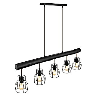 Globo Mina Pendelleuchte (60 W, L x B x H: 104 x 13,6 x 140 cm, Schwarz, E27, 5 Stk.)
