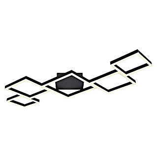 Globo LED-Deckenleuchte Kurio (58 W, L x B x H: 1 200 x 600 x 60 mm, Schwarz, Schwarz / Weiß, Kaltweiß)