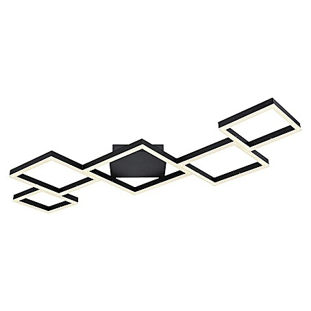 Globo LED-Deckenleuchte Kurio (58 W, L x B x H: 1 200 x 600 x 60 mm, Schwarz, Schwarz / Weiß, Kaltweiß)