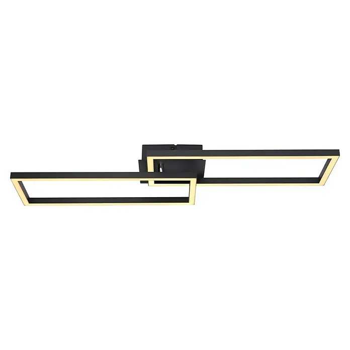 Globo LED-Deckenleuchte Tatjana - 24 W, L x B x H: 71 cm x 23 m x 7,5 cm, Schwarz, Warmweiß - Diese moderne, schwarze LED-Deckenleuchte mit ihrer geometrischen Form sorgt für eine helle und stilvolle Beleuchtung in jedem Raum.