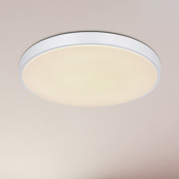 Globo LED-Deckenleuchte rund Sonny (Ø x H: 50,5 x 8 cm, 24 W, Weiß/Silber) | BAUHAUS