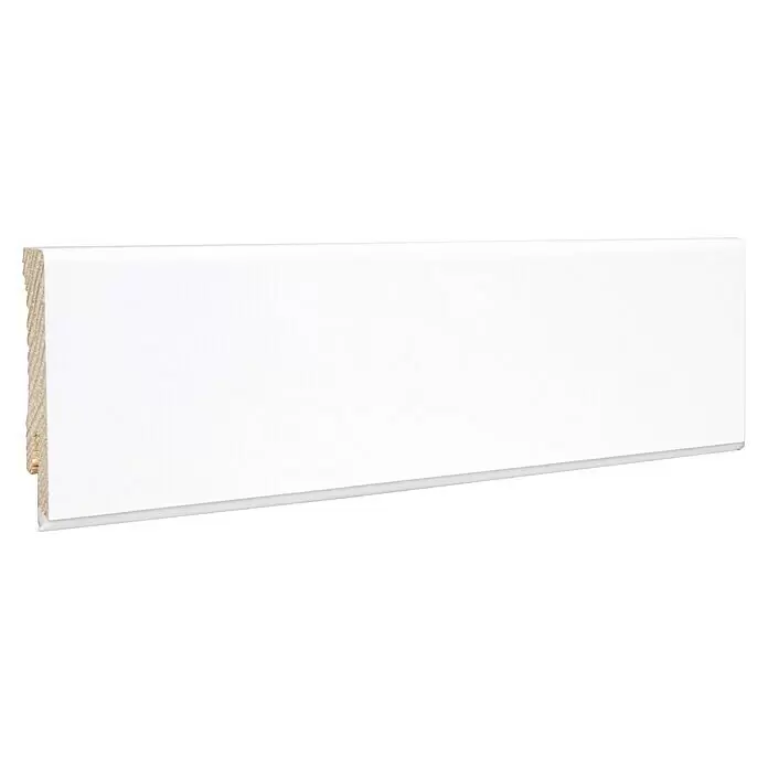 Sockelleiste mit Schallschutzband - 240 x 1,6 x 5,8 cm, Fichte - Diagonale Ansicht