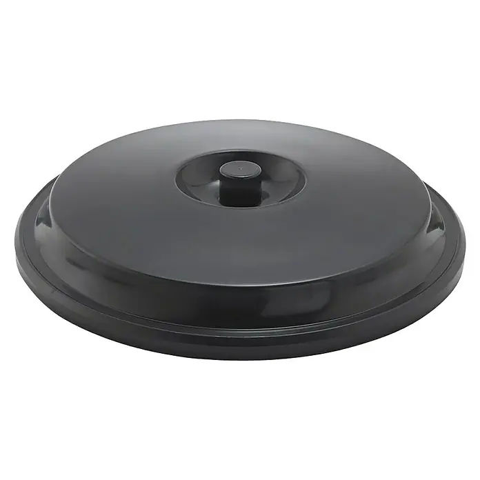 Cubo de basura empotrado con tapa - 100 l, Negro, Redonda - Tapa redonda negra, perfecta para recipientes de alimentos. El diseño robusto mantiene la comida fresca y protege de la contaminación.