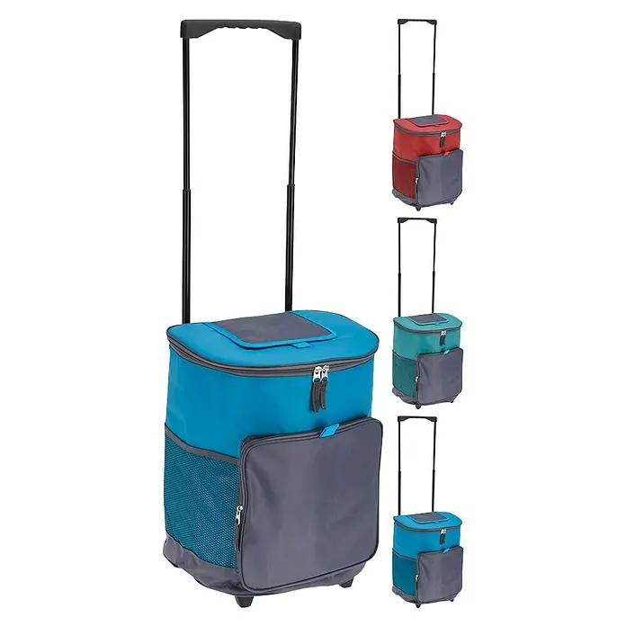 Nevera portátil con ruedas - 21 x 34 x 46 cm, Surtido - Bolsa nevera con ruedas en varios colores, ideal para picnics y excursiones. Práctica y espaciosa.