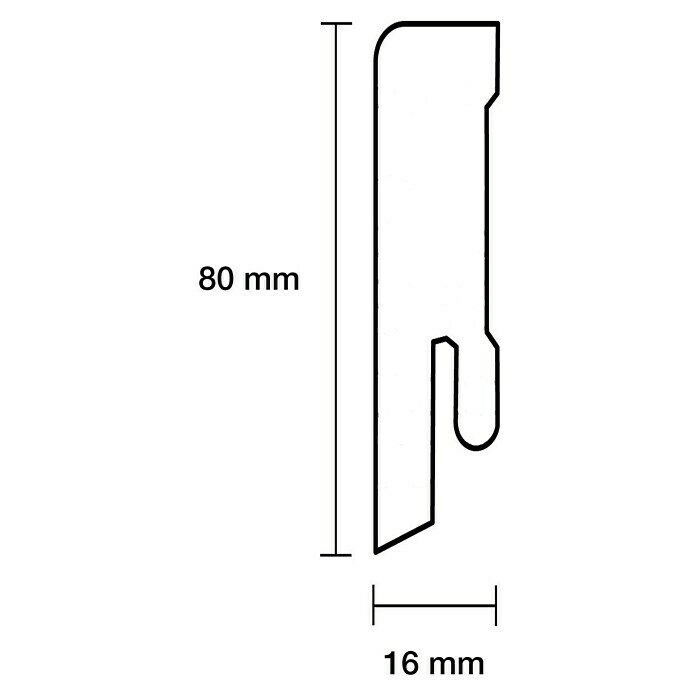 Sockelleiste (240 x 1,6 x 8 cm, MDF) | BAUHAUS