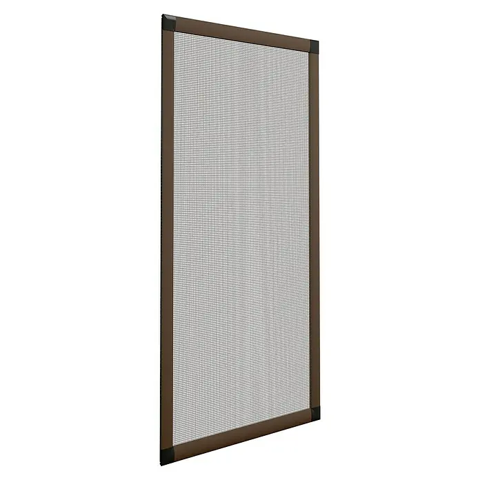 Mosquitera para ventana para ventana corredera - An x Al: 70 x 130 cm, Montaje de la mosquitera: Inserción, Color bastidor: Bronce - Primer plano de una mosquitera marrón con una malla fina, diseñada para mantener alejados a los insectos y permitir la ventilación.