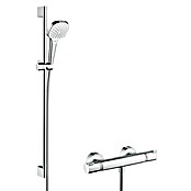 Hansgrohe Brause-Set Croma Select E Vario/Ecostat Comfort (Mit Thermostatarmatur, Lochabstand: 91,5 cm, Anzahl Funktionen: 3, Chrom/Weiß)