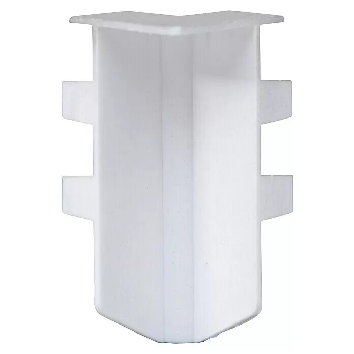 Innenecke Modern 58 - Edelstahl, 2 Stk. - Weißer Eckverbinder aus Kunststoff mit Seitenlaschen zum Verbinden von Profilen.
