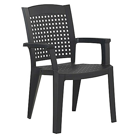 Silla de jardín Atlantic (L x An x Al: 60 x 59 x 87 cm, Antracita, Polipropileno, Apilable)
