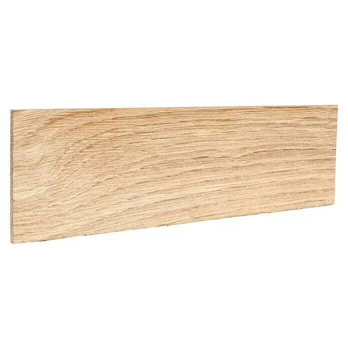 Rechteckleiste - 242 x 0,5 x 6 cm, Eiche - Helles Holzbrett mit sichtbarer Maserung.