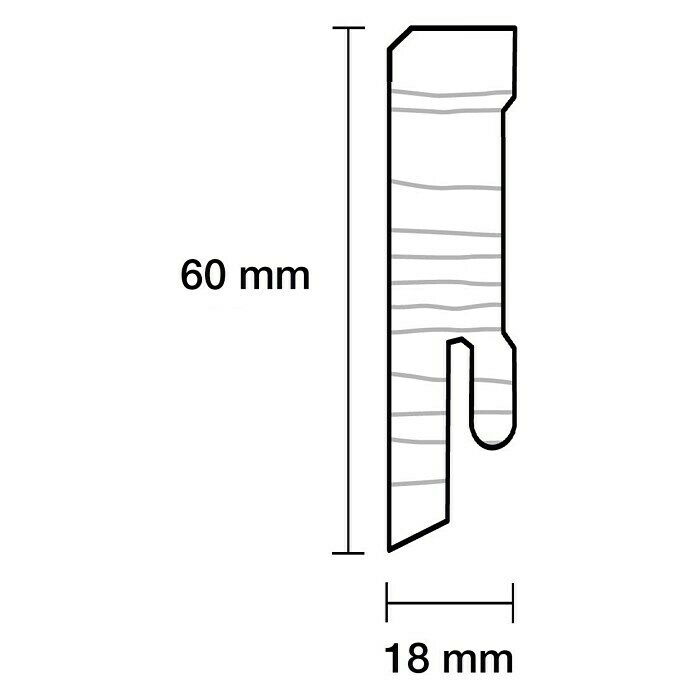 Sockelleiste (240 x 1,8 x 6 cm, Kiefer) | BAUHAUS