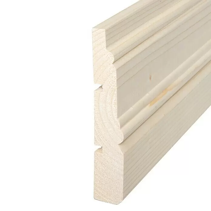 Profilleiste - 240 x 2,1 x 11,7 cm, Fichte - Helles Holzprofilbrett mit Nut-Feder-Verbindung für Verkleidung oder Leisten.
