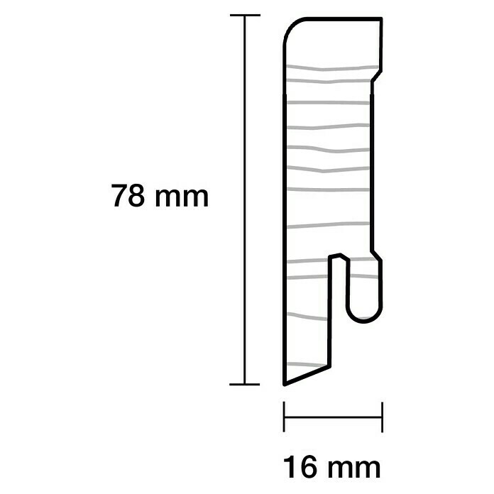 Sockelleiste (240 x 1,6 x 7,8 cm, Kiefer) | BAUHAUS