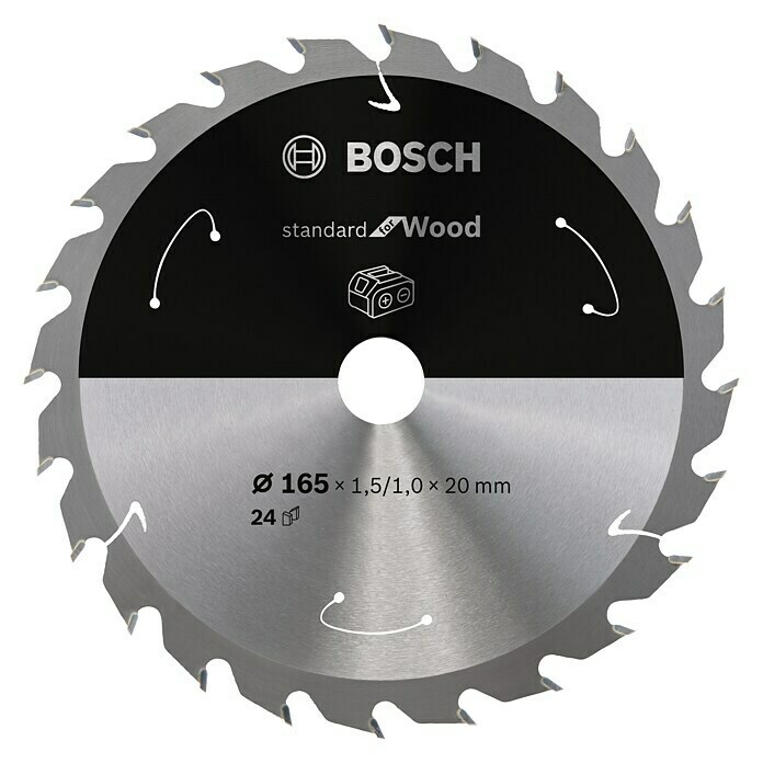 Bosch Cirkelzaagblad (Diameter: 165 mm, Boorgat: 20 mm, Aantal tanden: 24 tanden)