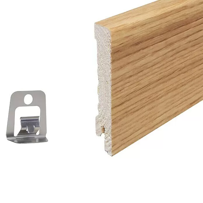 Sockelleiste - 240 x 1,6 x 8 cm, Eiche Matt - Detailaufnahme