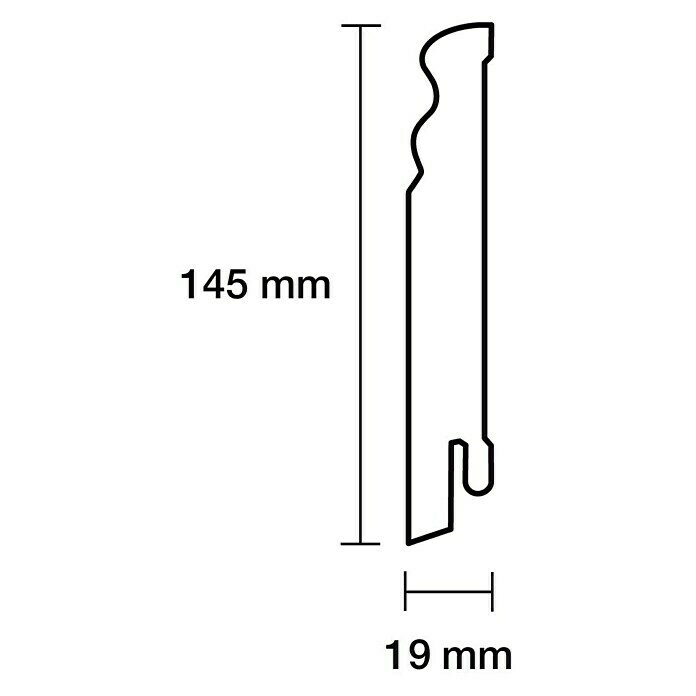 Sockelleiste (240 x 1,9 x 14,5 cm, MDF, Profiliert) | BAUHAUS