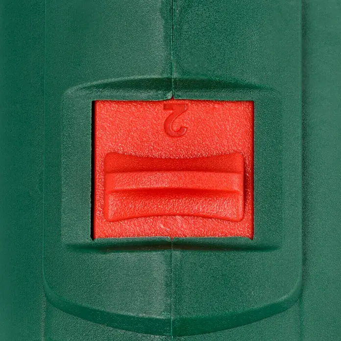 Bosch Power for All 12V Akku-Bohrschrauber EasyDrill 1200 - 12 V, 2 Akkus, 1,5 Ah, 20 Nm - Detailaufnahme eines grünen Elektrowerkzeugs mit einem roten Schalter in Position 2 zur Geschwindigkeitsregulierung.