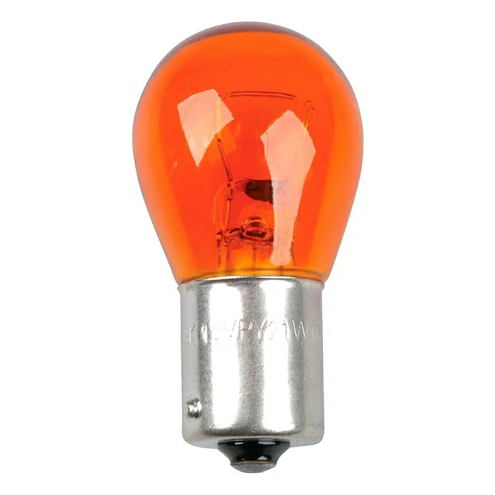 UniTEC Blinkleuchten - PY21W, 2 Stk. - Orangefarbene Glühbirne für Kfz-Beleuchtung, ideal für Blinker oder Bremslichter. Robust und zuverlässig.