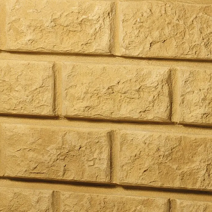 Garantia Exklusive Line Regenspeicher Rocky - 400 l, Sandsteinfarben - Strukturierte Wandverkleidung aus gelbem Steinimitat für Innen- und Außenbereiche, ideal für rustikale Akzente.