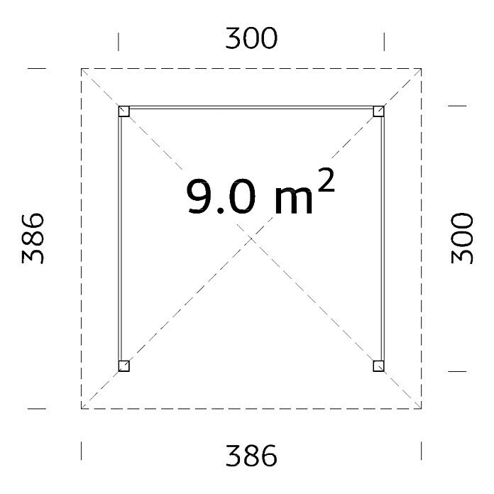 Palmako Pavillon Berta (Grundfläche: 9 m², Fichte, Natur)