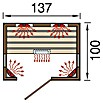 Weka Infrarotkabine 543 Gr.2  (2.050 W, 5 Keramikstrahler, 100 x 137 x 190 cm)
