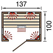 Weka Infrarotkabine 543 Gr.2  (2.050 W, 5 Keramikstrahler, 100 x 137 x 190 cm)