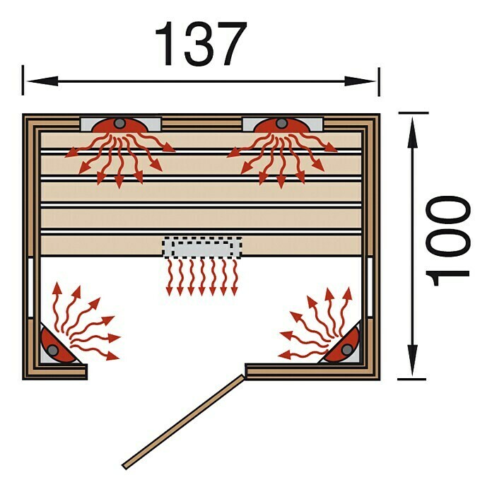 Weka Infrarotkabine Mila 22.050 W, 5 Keramikstrahler, 100 x 137 x 190 cm Unknown