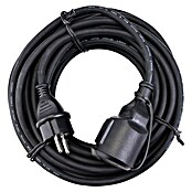 Voltomat Gummi-Verlängerung (10 m, Schwarz, IP44, H05RR-F3G1,5)