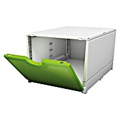 Surplus Systems Aufbewahrungsbox Plus Box (Weiß/Grün, 39,8 x 26,5 x 20,7 cm, Stapellast: 50 kg)