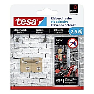 Tesa Klebeschraube (Geeignet für: Mauerwerk, Belastbarkeit: 2,5 kg, 2 Stk., Rechteckig)