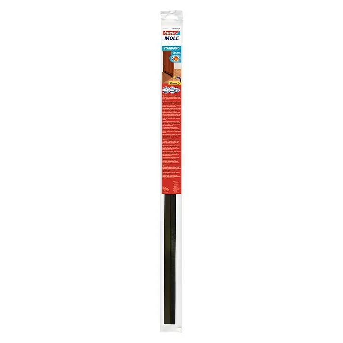 Tesa INSULATION Burlete para puerta Estándar - Marrón, 1 m x 37 mm, Apto para: Desajustes de hasta 12 mm de ancho - Perfil de estanqueidad estándar Tesa Moll en marrón para ventanas y puertas. Ideal para aislamiento y protección duradera contra corrientes de aire.