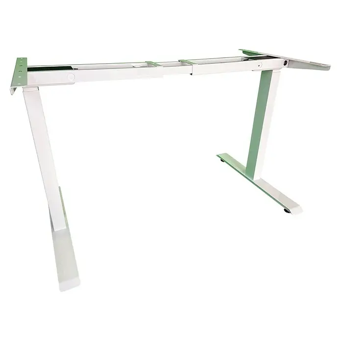 Bastidor de mesa T1000 - Elevable, Blanco, Acero, Display digital y USB, Capacidad de carga: 100 kg - Estructura de escritorio blanca regulable en altura, ideal para espacios de trabajo ergonómicos. Construcción robusta.