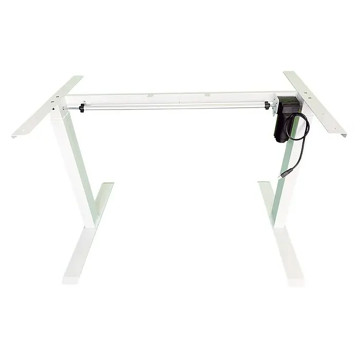 Bastidor de mesa T800 - Elevable, Blanco, Acero, Display digital y USB, Capacidad de carga: 80 kg - Estructura de escritorio blanca regulable en altura. Este marco moderno y robusto es perfecto para trabajar ergonómicamente.