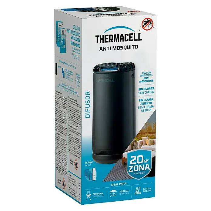 Thermacell Difusor Antimosquitos - Negro, Alcance: 20 m - Difusor antimosquitos Thermacell: Repelente sin olor para exteriores de hasta 20 m², ideal para terrazas, barbacoas o piscinas.