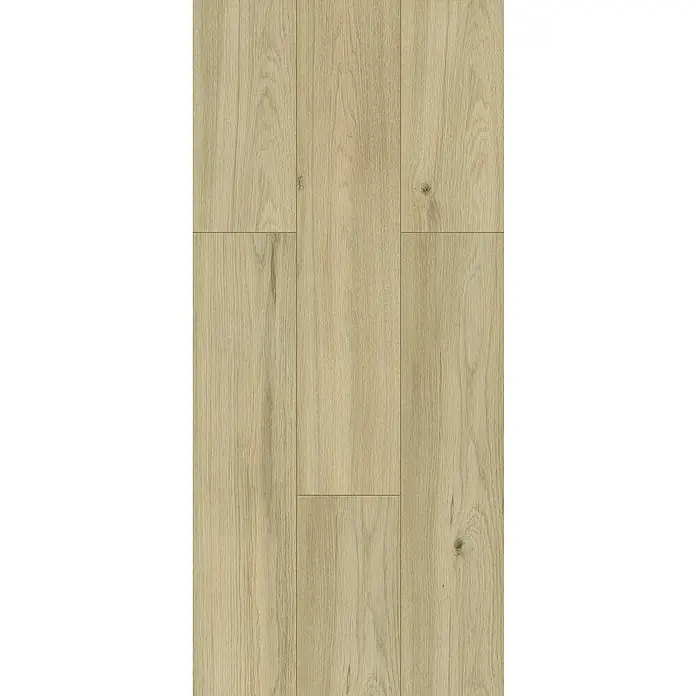Laminado Roble Rock - 1.205 x 197 x 8 mm, AC5 - Patrón de pavimento de madera clara. El diseño del pavimento de madera clara y natural ofrece una estética cálida y acogedora para cualquier habitación.