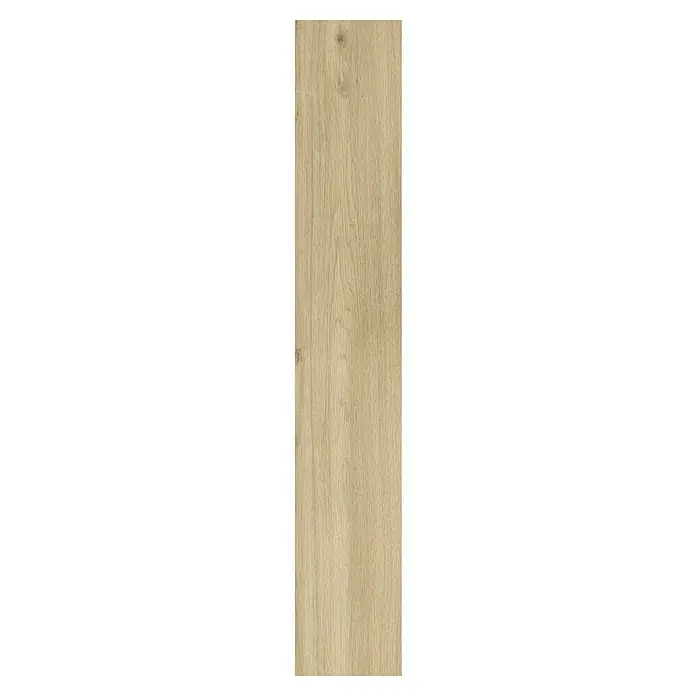 Laminado Roble Rock - 1.205 x 197 x 8 mm, AC5 - Primer plano de una tabla de madera clara con un patrón de grano distintivo y sutiles variaciones naturales, ideal para interiores modernos.